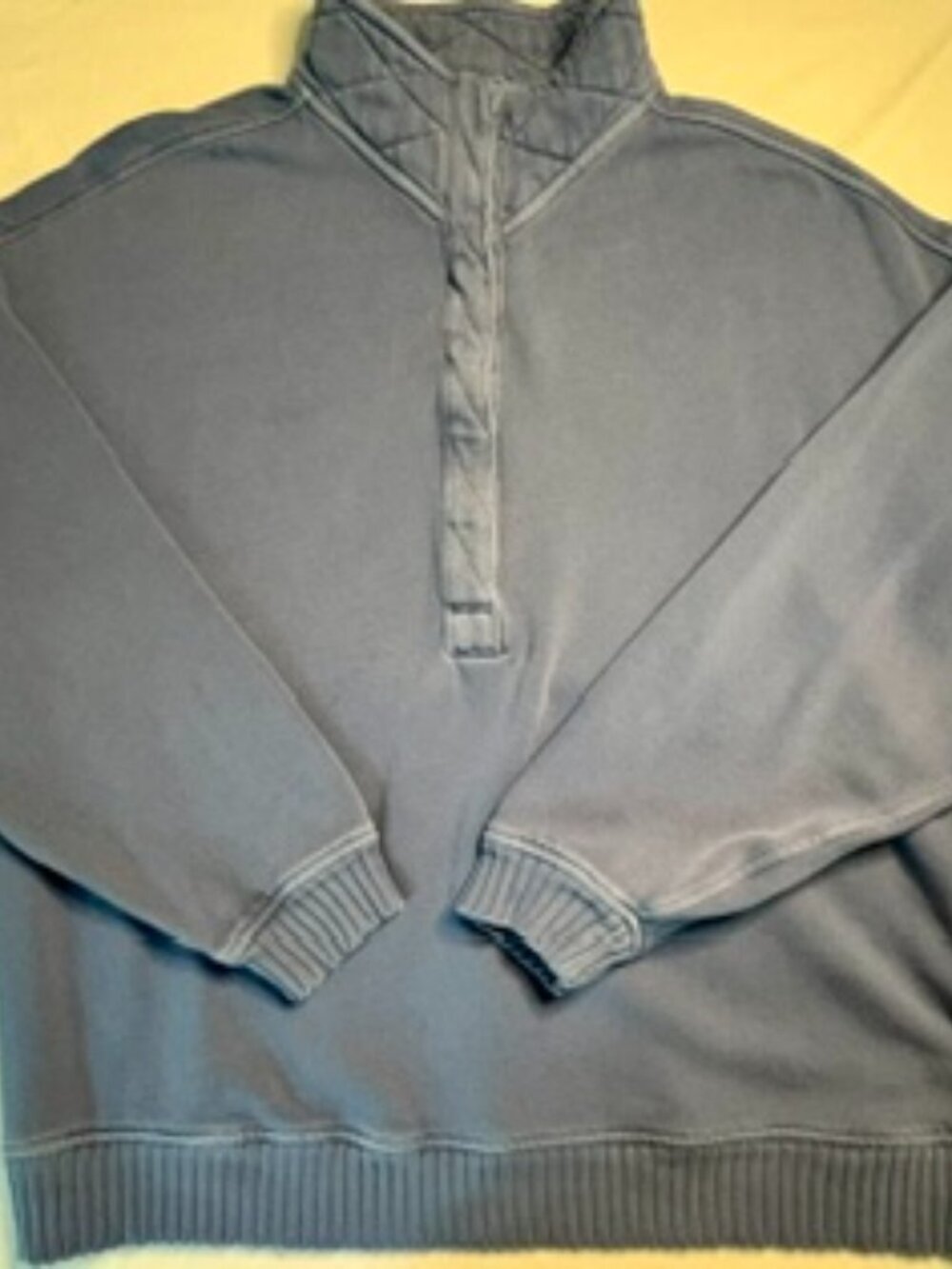Aerie Getaway Quarter Snap Sweatshirt Size S Cloudwash Blue